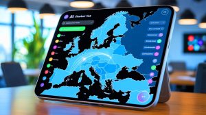 Illustration de ChatEurope, le chatbot européen basé sur des contenus journalistiques vérifiés, générée par intelligence artificielle.