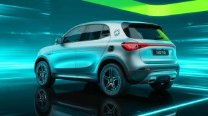 Illustration de la Smart #5 EHD, SUV hybride, générée par intelligence artificielle.
