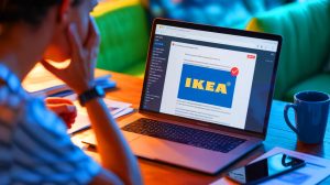 Illustration de la campagne de phishing usurpant l'identité d'IKEA, créée par intelligence artificielle.