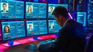Illustration de l'escroquerie par usurpation d'identité impliquant un faux Kevin Costner, générée par intelligence artificielle.