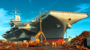 Illustration de porte-avions nucléaires en fin de vie, générée par intelligence artificielle.