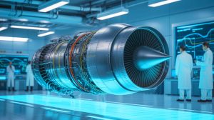 Illustration de l'avancée technologique chinoise avec un moteur à détonation oblique capable d'atteindre Mach 16, créée par intelligence artificielle.