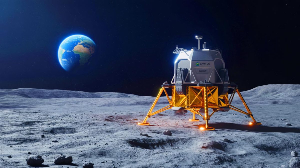 « Le sol lunaire s’ouvre sous nos pieds » : la Chine teste Lanyue, l’atterrisseur qui servira d’habitat et d’usine énergétique pour ses taïkonautes Illustration de l'atterrisseur lunaire Lanyue lors d'un essai réussi en Chine.