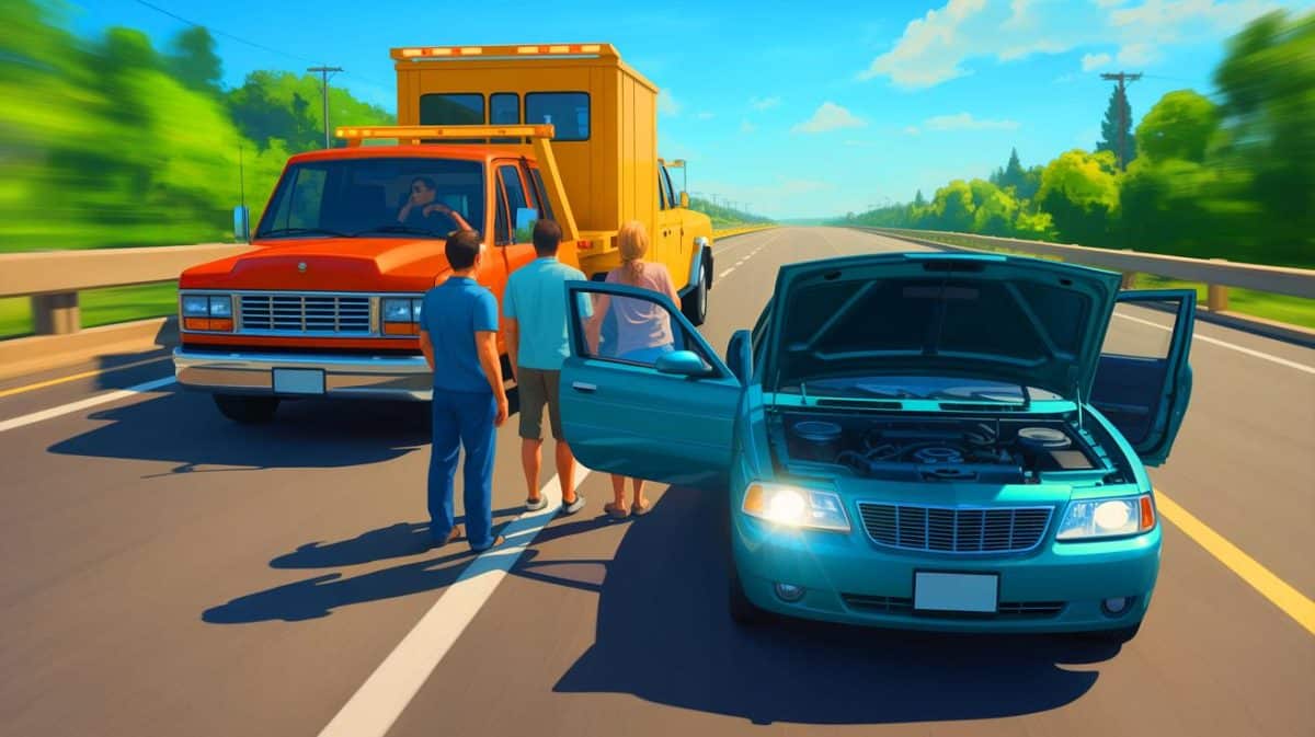 Attention à cette arnaque dévastatrice sur l’itinéraire des vacances : « Waze vous mène droit dans le piège » Illustration de l'arnaque au dépannage sur la route exploitant les applications de navigation.