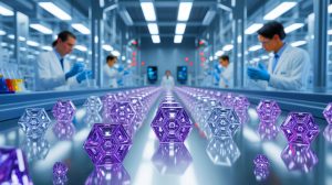 Illustration de la synthèse en laboratoire de diamants hexagonaux par des scientifiques chinois.