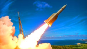 Illustration de l'essai réussi du missile hypersonique V-MAX par la France.