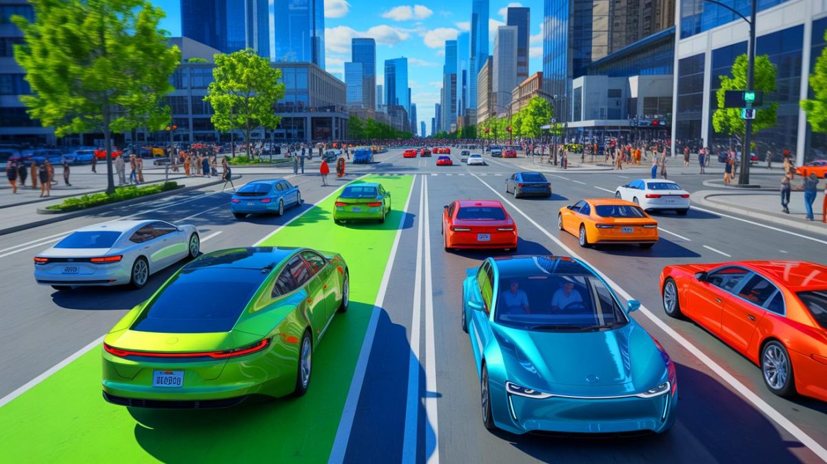 Les voitures électriques s’effondrent après seulement 3 ans et pulvérisent l’illusion verte face aux 12 années de l’essence Illustration de la cohabitation entre voitures électriques et thermiques dans le marché automobile actuel.