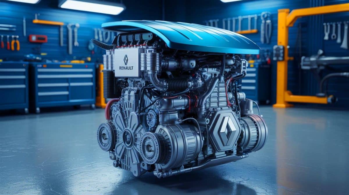 « Renault mise sur l’éthanol » : ce moteur H13 de 164 à 167 ch produit à 600 000 unités par an change les règles du jeu automobile Illustration de l'innovation technologique du moteur H13 de Renault fonctionnant à l'essence et à l'éthanol.