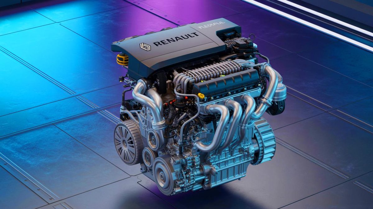 Dacia secoue l’industrie avec un moteur bicombustible inédit qui fait trembler les géants de l’automobile Illustration de la collaboration entre Renault et Horse pour le moteur H13 fonctionnant à l’essence et à l’éthanol.