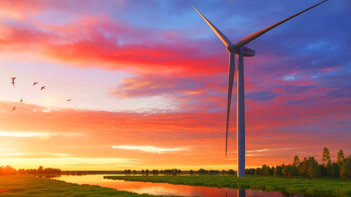 La plus grande éolienne jamais construite en Chine couvre neuf terrains de football et pulvérise les records des énergies renouvelables Illustration de la plus grande éolienne au monde récemment inaugurée en Chine.