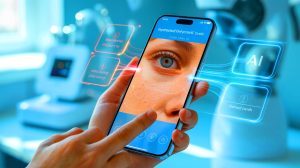 Illustration de l'utilisation des écrans de smartphone pour mesurer l'hydratation corporelle.