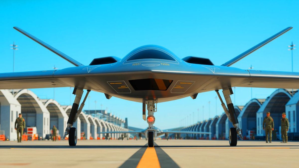 Les tensions montent : la Chine dévoile un drone furtif menaçant les États-Unis avec un potentiel militaire redoutable Illustration de l'apparition d'un mystérieux drone chinois aux capacités encore inconnues.