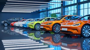 Illustration de l'achat de voitures électriques d'occasion dans le contexte de la transition énergétique.