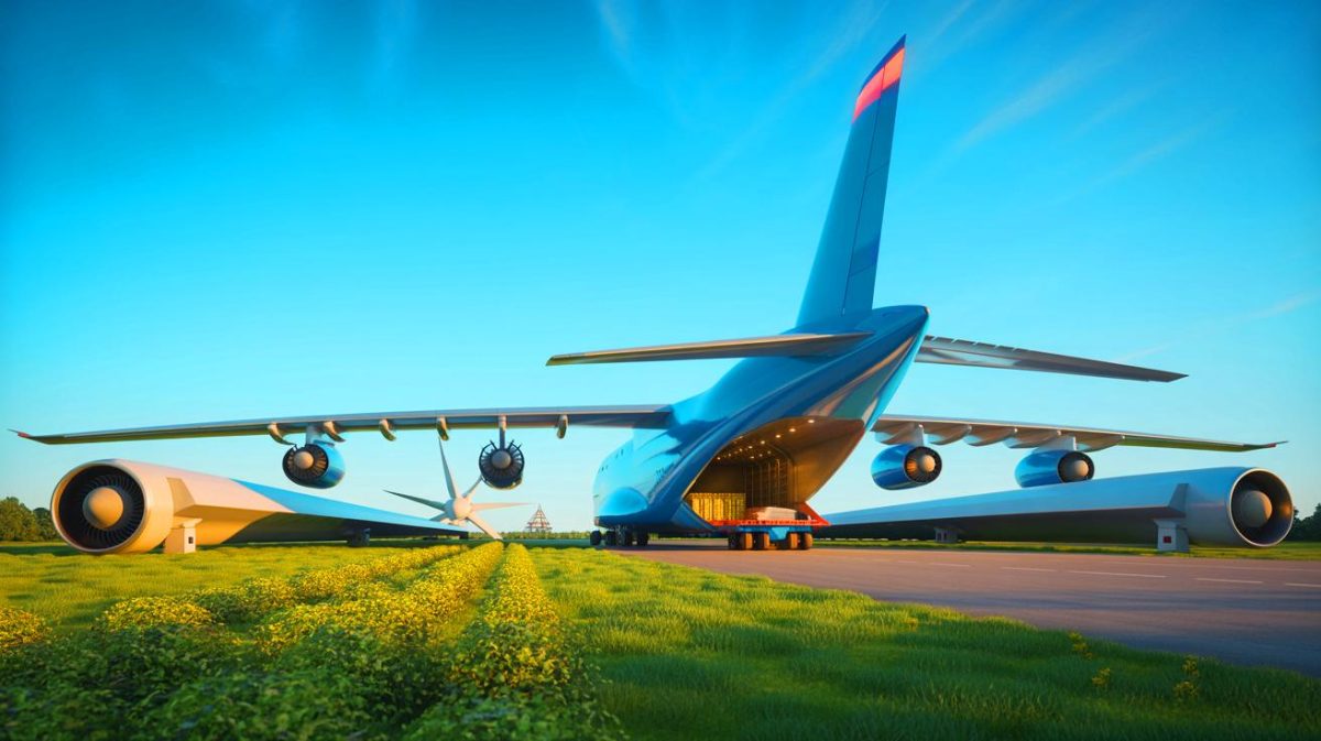« On croit voir un immeuble voler » : le WindRunner colossal dépasse trois Airbus et fracasse les limites du transport énergétique vert Illustration de l'avion cargo WindRunner conçu pour transporter des éoliennes vers des sites difficiles d'accès.