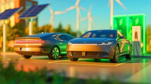 Illustration de l'impact économique des voitures électriques face aux coûts d'entretien des véhicules thermiques.