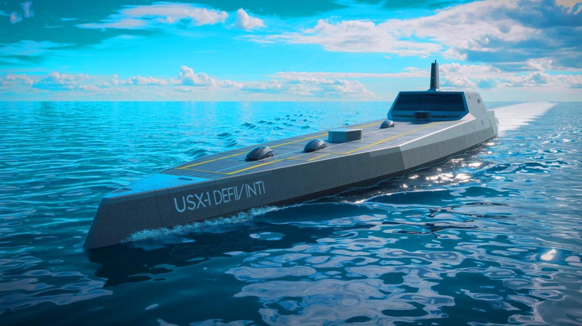Un navire de guerre colossal sans équipage apparaît en France et renverse brutalement l’équilibre maritime et stratégique européen Illustration de la révolution des navires de guerre autonomes avec le prototype USX-1 Defiant.