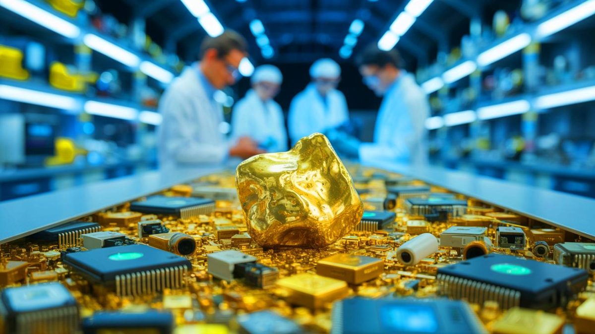 Nos déchets valent de l’or : comment des chercheurs extraient des milliers d’euros de précieux métal des appareils électroniques que nous ignorons Illustration de l'extraction innovante de l'or à partir des déchets électroniques par l'ETH Zurich.