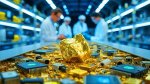 Illustration de l'extraction innovante de l'or à partir des déchets électroniques par l'ETH Zurich.