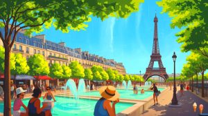 Illustration de la vulnérabilité de Paris face aux vagues de chaleur et aux risques climatiques.