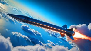 Illustration de la réussite du lancement du missile hypersonique V-MAX par la France.