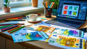 Illustration de l'appel à la créativité pour redessiner les billets en euros.