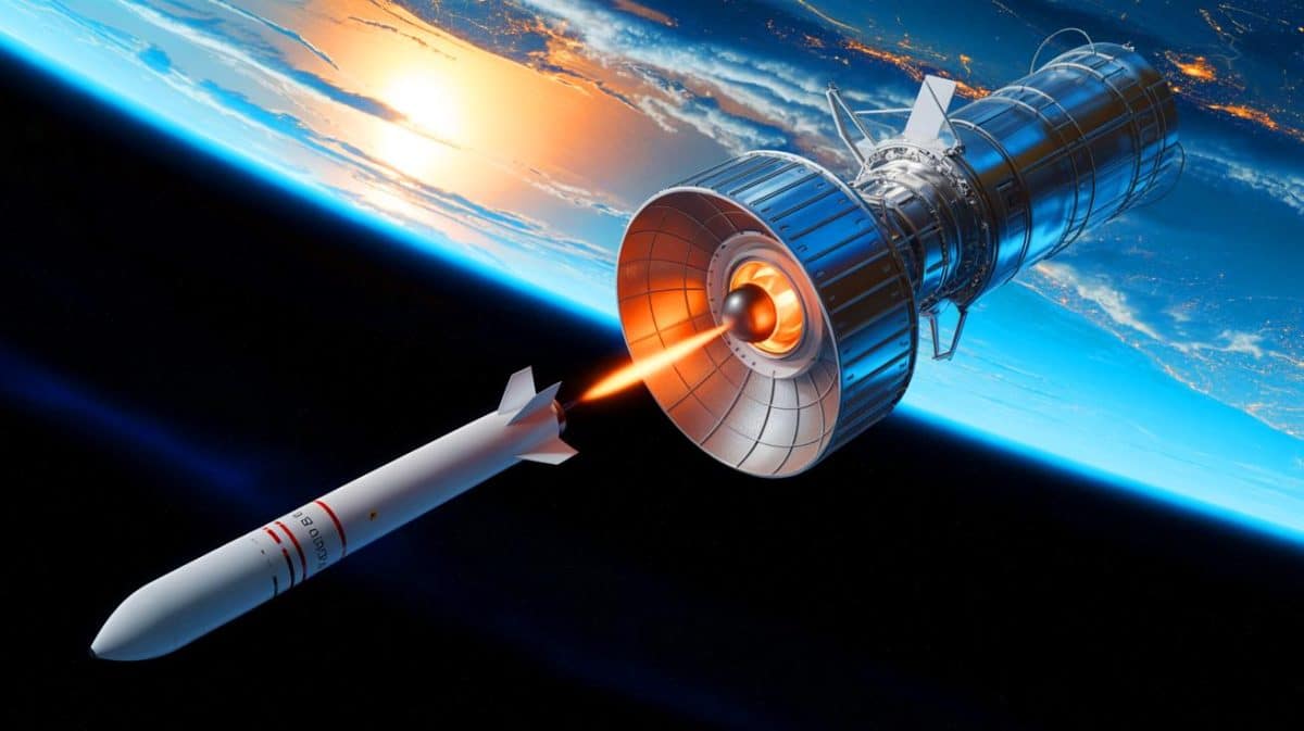 Lockheed Martin prépare « le bouclier de 2028 » pour réaliser la première interception spatiale d’un missile hypersonique Illustration de la mise en orbite d'un satellite intercepteur par Lockheed Martin pour contrer les missiles hypersoniques.