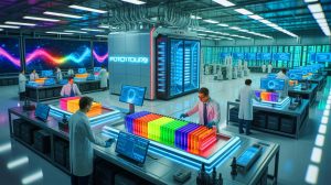 Illustration de la synergie entre le supercalculateur Aurora et la source de photons avancée pour la recherche sur les batteries.