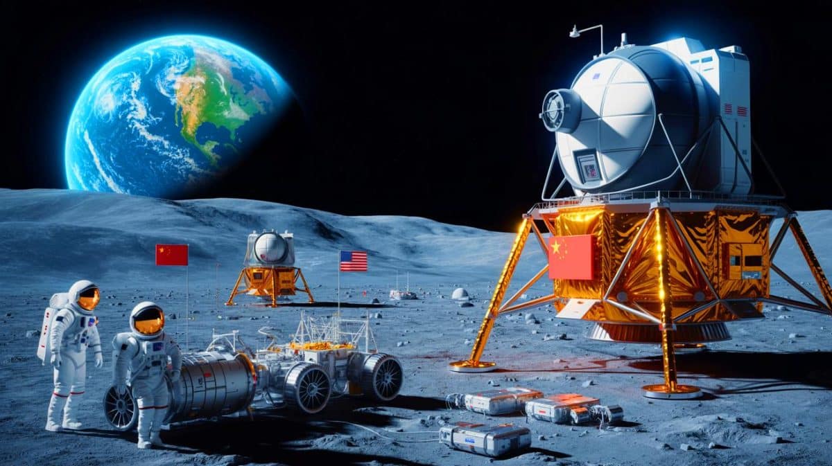« Washington bannit tous les Chinois » : cette guerre spatiale de la NASA terrorise Pékin et fracture la communauté scientifique mondiale Illustration de la compétition spatiale entre la NASA et la Chine pour la conquête de la Lune.