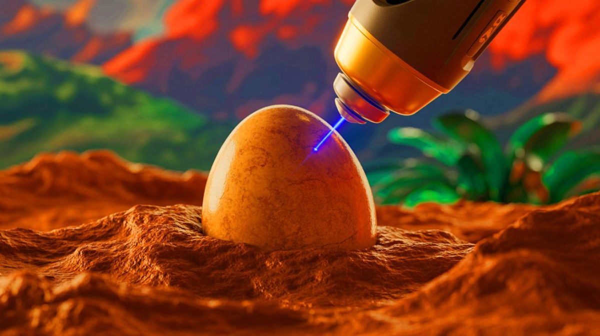 « On date des œufs de dinosaures avec des lasers » : cette technique révèle 3 000 fossiles de 85 millions d’années qui bouleversent l’évolution Illustration de la datation laser des œufs de dinosaures par les chercheurs chinois.