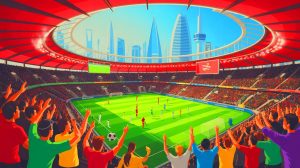 Illustration de l'émergence du Neom SC dans le football saoudien et ses ambitions liées à Vision 2030.