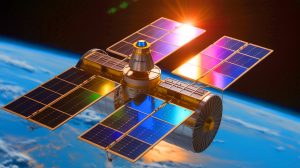Illustration de l'innovation de Boeing avec l'impression 3D de panneaux solaires pour satellites.