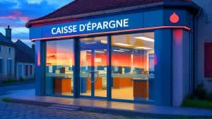 Illustration de la fermeture d'agences de la Caisse d'Épargne dans les régions Centre-Val de Loire, Pays de Loire et Bretagne.