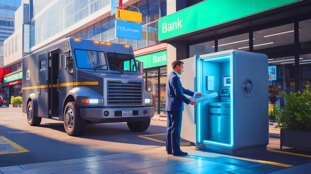 « Le cash disparaît et 10 000 emplois aussi » : ces fourgons blindés ferment pendant que vos coffres connectés remplacent tout et divisent les syndicats Illustration de la transformation des fourgons blindés en solutions numériques innovantes pour le transport de fonds.
