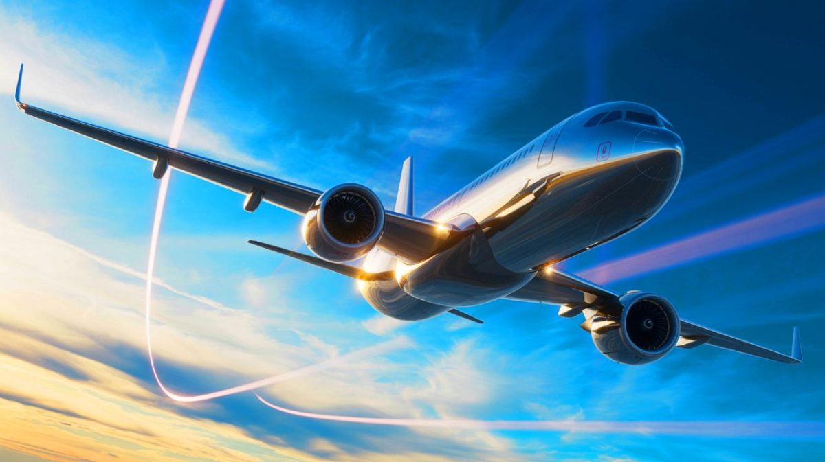 Illustration de l'augmentation des turbulences en air clair et des défis technologiques pour l'aviation.