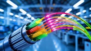 Illustration de la nouvelle fibre optique développée par des chercheurs japonais pour atteindre une vitesse Internet record.