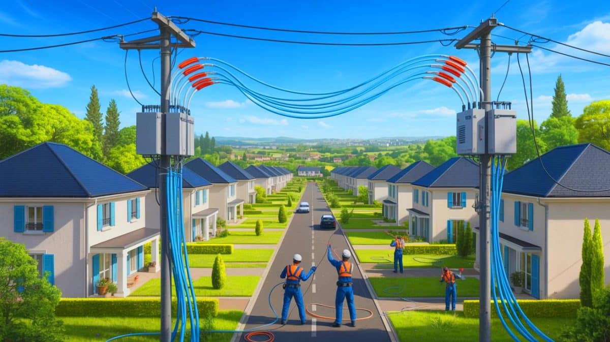 « Une prime jusqu’à 1 200 € pour brancher votre maison » : l’État accélère le raccordement fibre pour 3 000 communes françaises Illustration de la prime d'aide au raccordement à la fibre optique pour les foyers français.