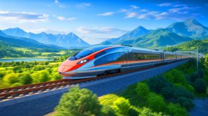 Illustration de l'innovation du train CR450, le TGV le plus rapide du monde.