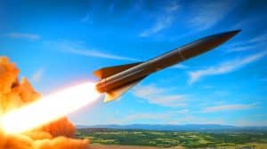 Illustration de la réussite du tir d'essai du missile hypersonique V-MAX par la France.
