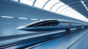 Illustration de la capsule hyperloop de Hardt lors du test de vitesse record en Europe.