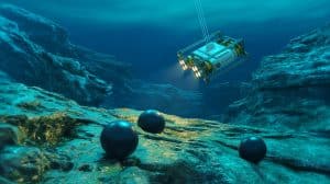 Illustration de la découverte de capsules d'œufs noirs à 6 000 mètres de profondeur dans la fosse des Kouriles-Kamtchatka.