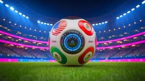 Illustration de l'innovation technologique du ballon Trionda Pro pour la Coupe du Monde 2026.