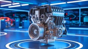 Illustration de l'innovation dans le domaine des moteurs automobiles avec un moteur auto-rotatif révolutionnaire.
