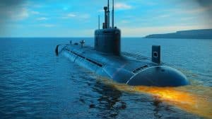 Illustration de la fuite de carburant du sous-marin russe Novorossisk au large de la Bretagne.