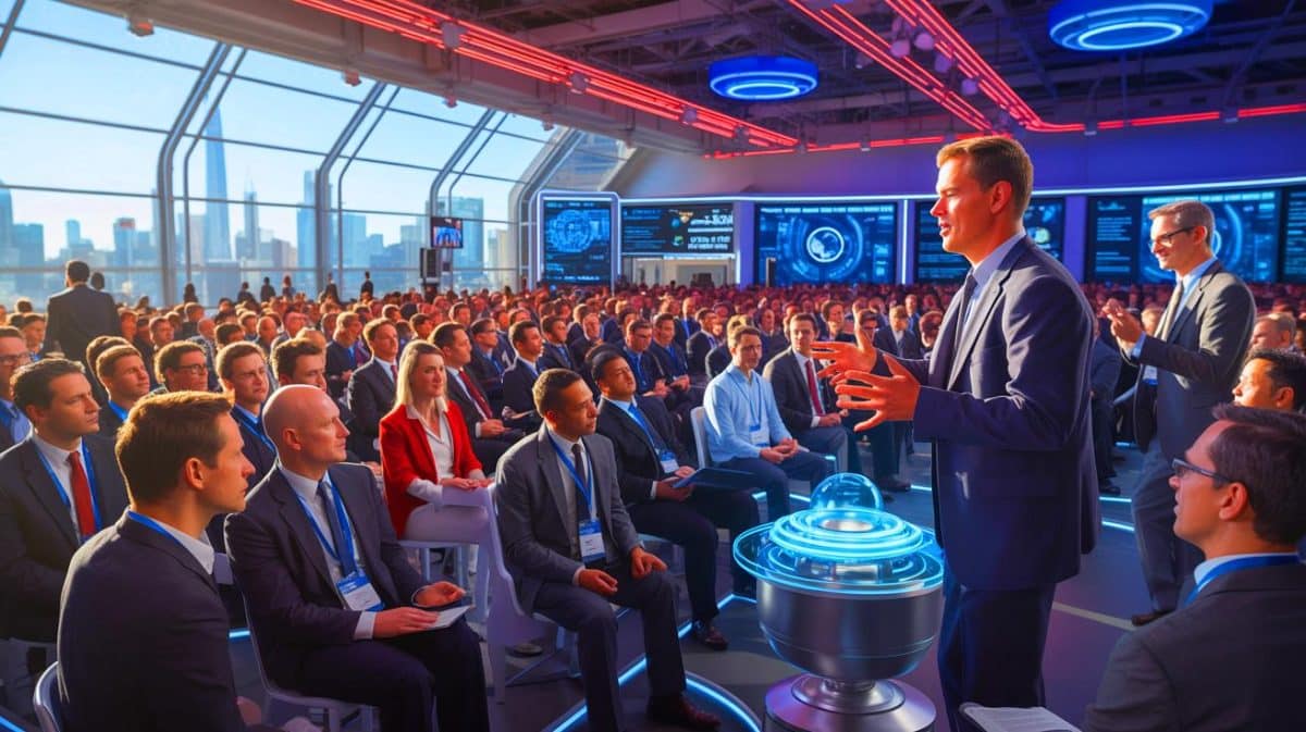 Illustration de Peter Thiel désignant Greta Thunberg et Eliezer Yudkowsky comme figures modernes de l'Antéchrist.