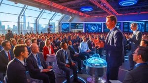 Illustration de Peter Thiel désignant Greta Thunberg et Eliezer Yudkowsky comme figures modernes de l'Antéchrist.