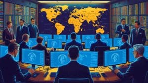Illustration de la saisie de 15 milliards d'euros liée à une opération d'escroquerie financière internationale.