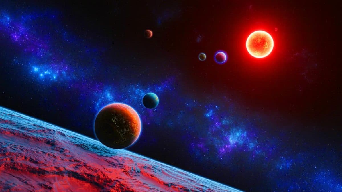 « Ces étoiles cachent peut-être des aliens » : une découverte renverse tout sur la vie extraterrestre (et notre place dans l’Univers) Illustration de la recherche de vie extraterrestre autour des étoiles naines rouges.