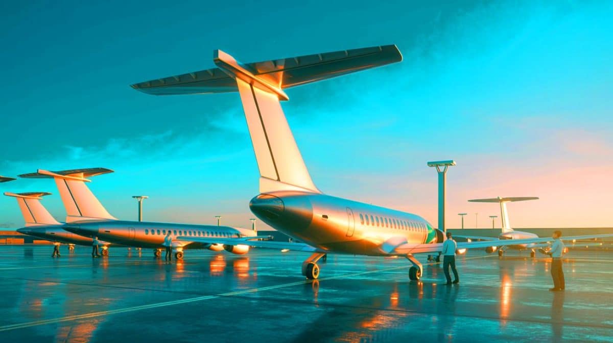 « Ils volent sans une goutte de kérosène » : ces avions électriques redessinent le ciel mondial (et annoncent la fin des moteurs à réaction) Illustration de la révolution de l'aviation électrique avec des avions innovants et durables en 2025.