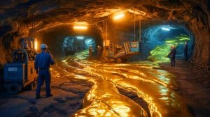Illustration de la découverte d'un gisement d'or « supergéant » en Chine sous le champ aurifère de Wangu.
