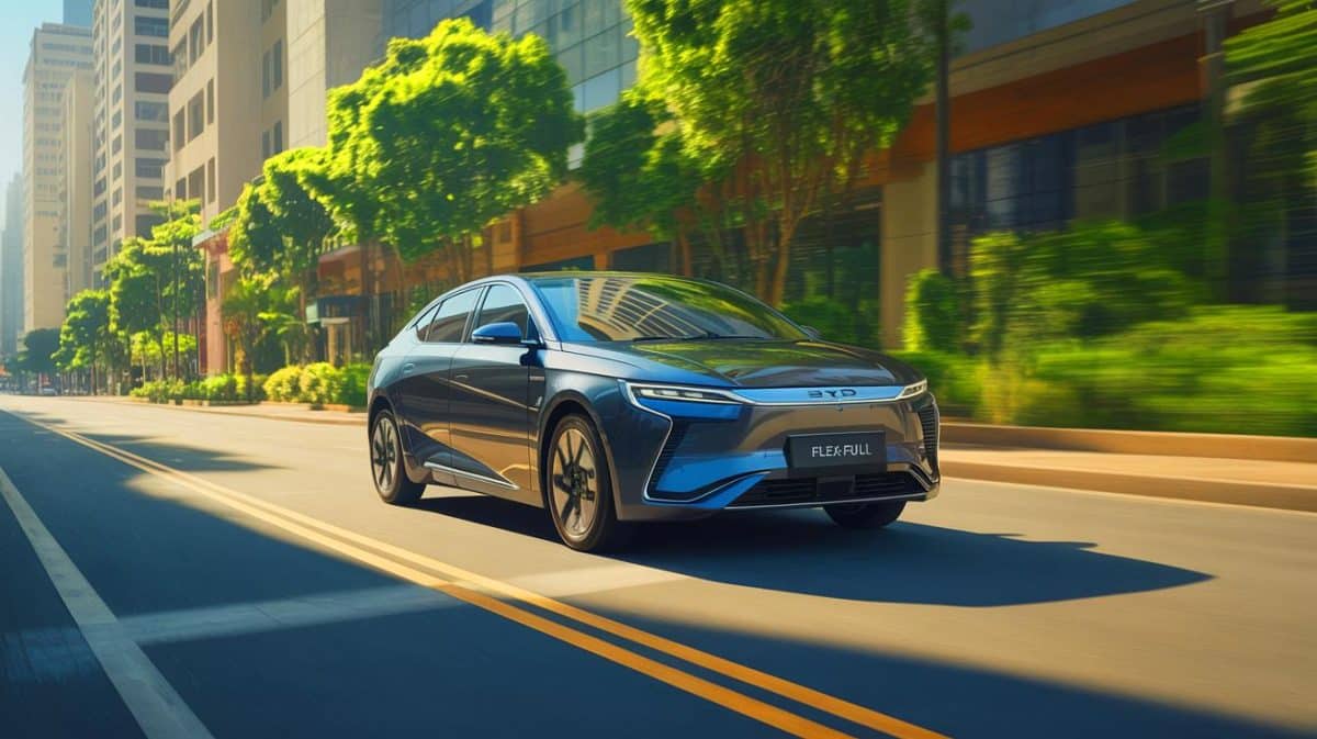 « Ils veulent remplacer le pétrole par de l’éthanol » : le géant chinois BYD lance au Brésil une voiture hybride révolutionnaire (et vise 300 000 ventes par an) Illustration de la nouvelle voiture hybride flex-fuel SONG PRO de BYD conçue pour le marché brésilien.